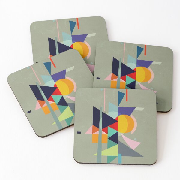 Item preview, Abstract composition - inspired by cubism, green  designed and sold by korasi.