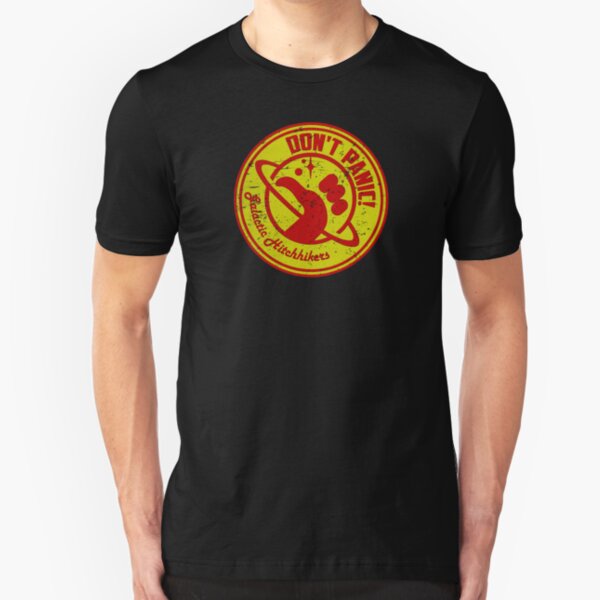 Galactic Hitchhikers Red and Gold Slim Fit T-Shirt