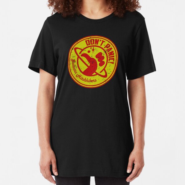 Galactic Hitchhikers Red and Gold Slim Fit T-Shirt
