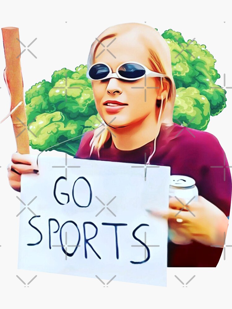 "Go Sports Girl Meme" Sticker by flyingarrowarts Redbubble