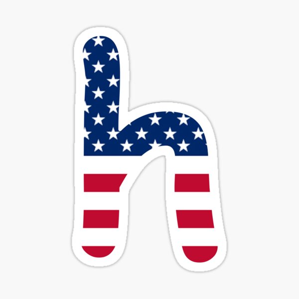 "Letter h Lower Case Alphabet American Flag h Gift" Sticker for Sale by Shariss Redbubble