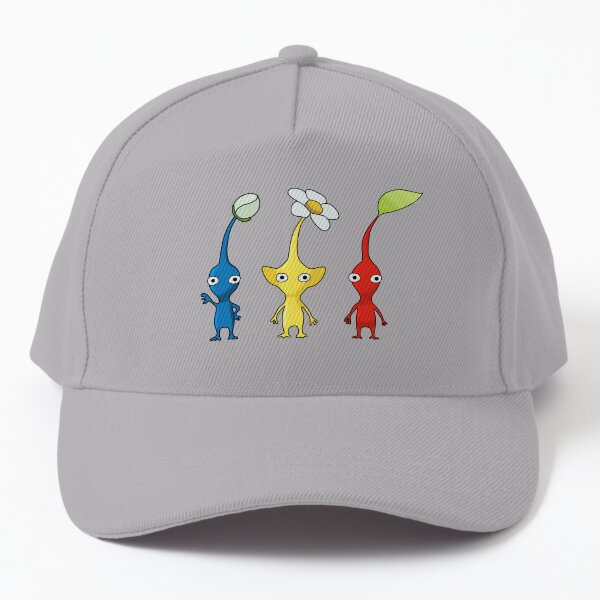 Blue, Yellow and Red Pikmin Sticker Set Baseball Cap