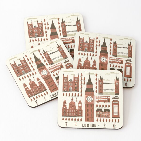 Item preview, Elegant London Attractions Collection Flat Style designed and sold by Peekonet.