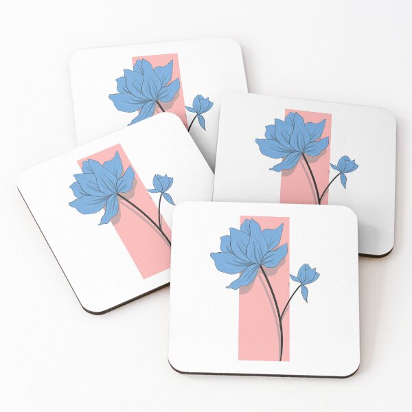 Item preview, Blue flower vector with pink background designed and sold by Aziramada.