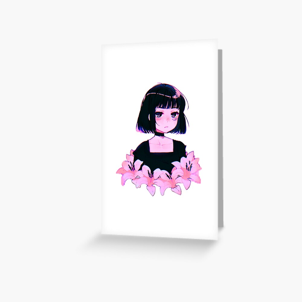 Aesthetic Anime Girl Pfp Sad Japanese Anime Aesthetic Greeting Card By Hbelmous Redbubble