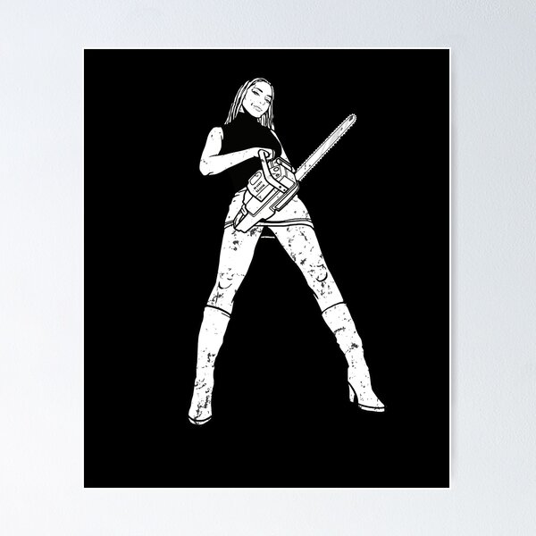 Item preview, Chainsaw Black Girl Punk Goth Horror Fan Occult designed and sold by PinkyTree.