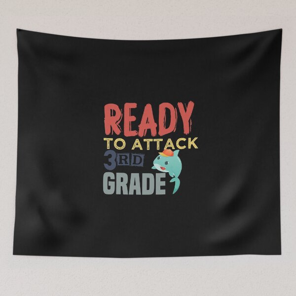 Item preview, Ready To Attack 3rd Grade Back To School Shark Shirts for Kids  designed and sold by Yobeli.