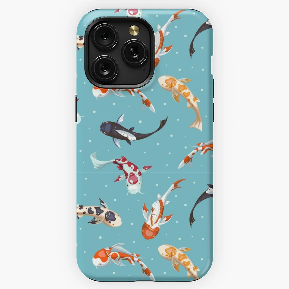 Japanese Koi Fish Phone Case Art Cover Fit for iPhone 15 Pro Max