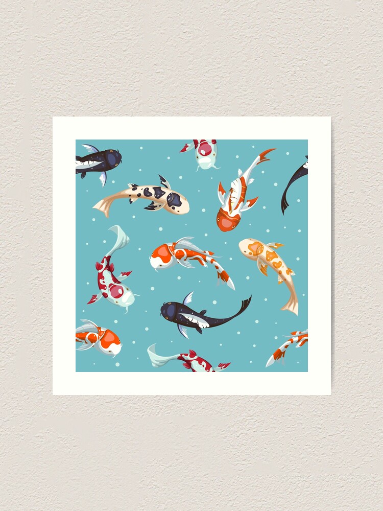 Fish Seamless Pattern Gold Koi Pattern Wallpaper Design Japanese