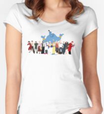 NO BACKGROUND Even More Minimalist Robin Williams Character Tribute Women's Fitted Scoop T-Shirt