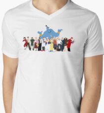 NO BACKGROUND Even More Minimalist Robin Williams Character Tribute Men's V-Neck T-Shirt
