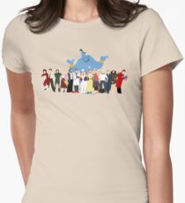 NO BACKGROUND Even More Minimalist Robin Williams Character Tribute Women's Fitted T-Shirt