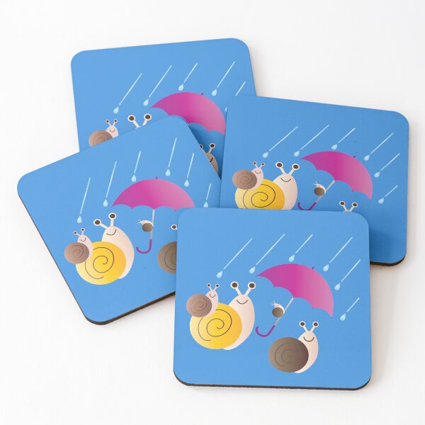 Item preview, Snail and rain together, makes any day better! - Snails in green and blue.  designed and sold by Pinkaudi.