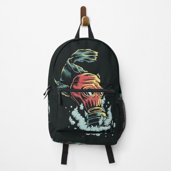 Item preview, Fish Wearing Gas Mask Polluted Water Illustration designed and sold by Peekonet.
