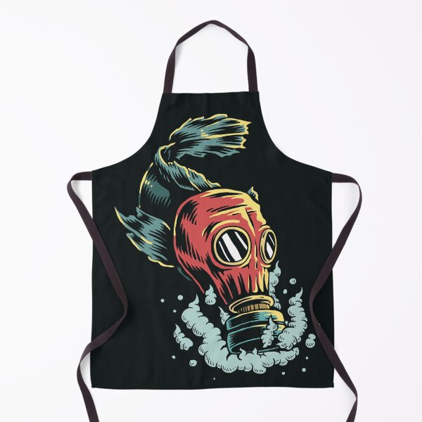 Item preview, Fish Wearing Gas Mask Polluted Water Illustration designed and sold by Peekonet.