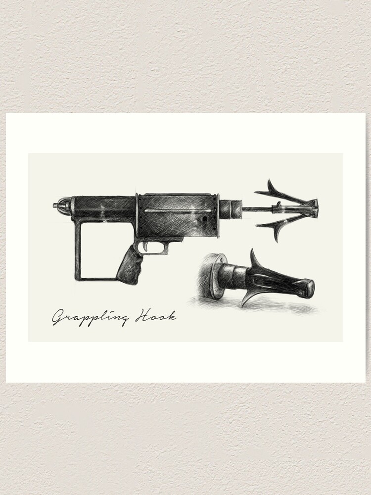 Grappling Hook Schematics  Art Print for Sale by studioofmm
