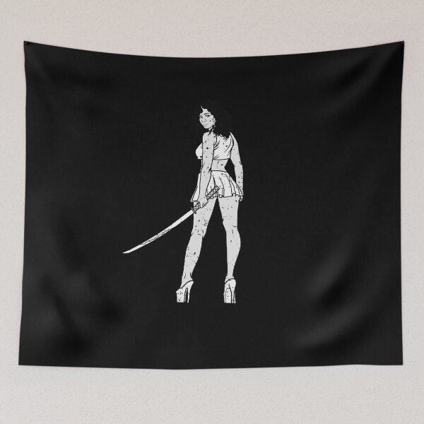 Item preview, Katana Black Girl Punk Goth Horror Fan Sinister designed and sold by PinkyTree.