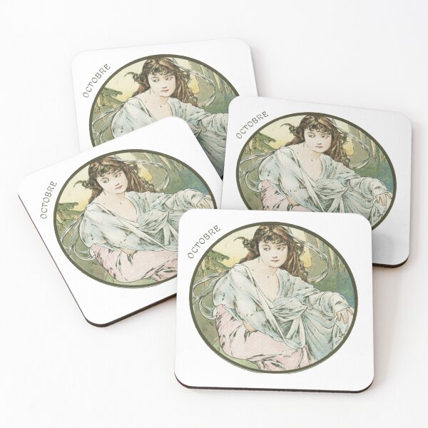 Item preview, October - Art Nouveau - Alphonse Mucha - Vintage Art designed and sold by RickE.