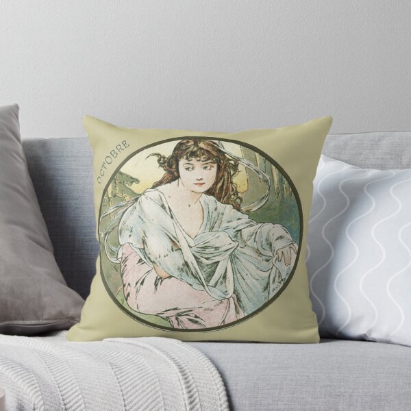 Item preview, October - Art Nouveau - Alphonse Mucha - Vintage Art designed and sold by RickE.