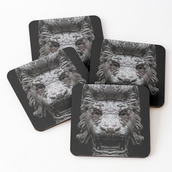 Item preview, Creepy Lion Head Sculpture Artwork designed and sold by DFLC Prints.