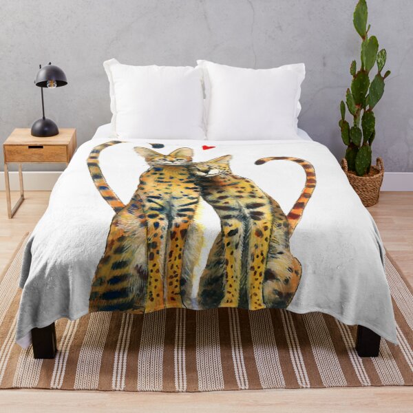 Item preview, Watercolor serval cats love designed and sold by CarolineJordaan.