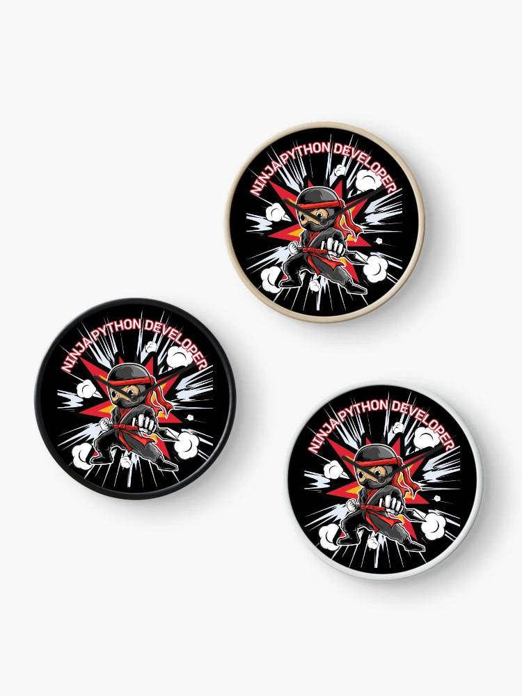 Thumbnail 3 of 4, Clock, Ninja Python Developer - Funny designed and sold by Programmer's Life and Humor.