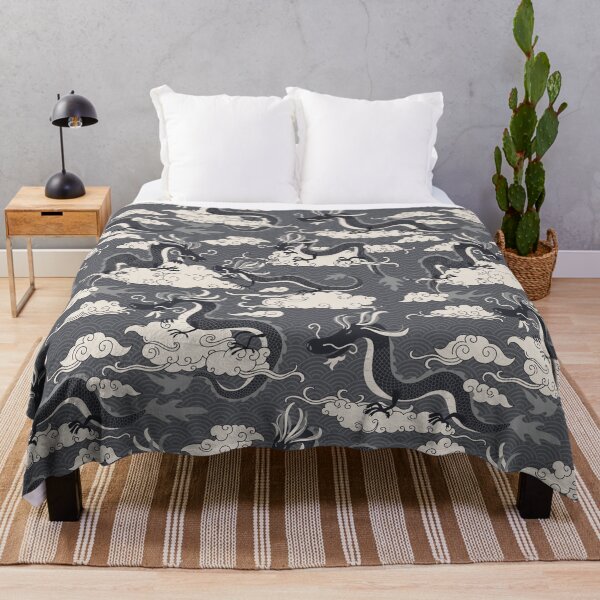 Item preview, Chinese dragons in the sky - black and white designed and sold by space-kitten.