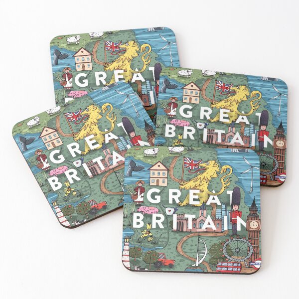 Item preview, Funny Hand Drawn Cartoon Great Britain Map with Most Popular Places Interest Vector Illustration designed and sold by Peekonet.