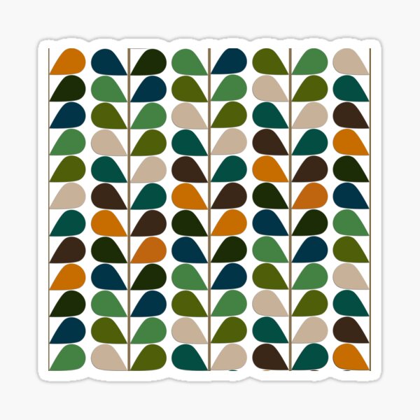 Retro 60s Mid Century Modern Pattern 2 Sticker