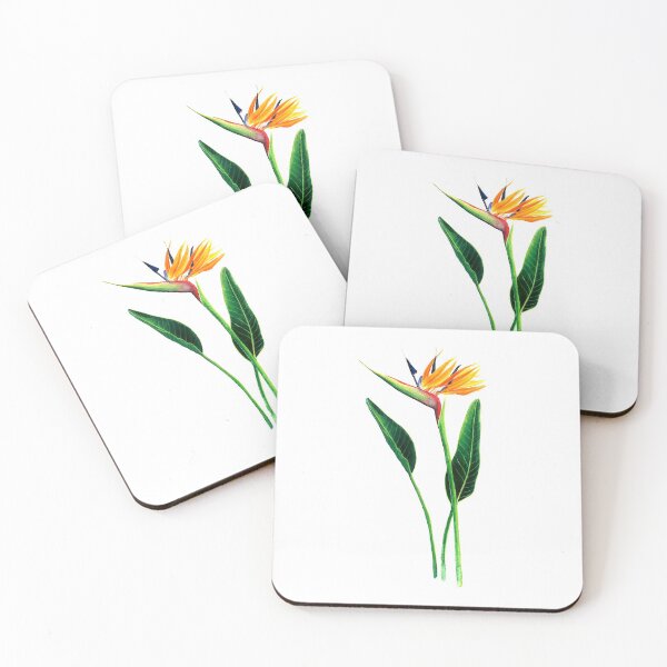 Item preview, Watercolor strelitzia bird of paradise flower designed and sold by CarolineJordaan.