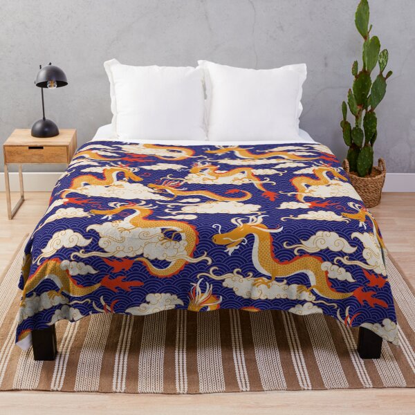 Item preview, Chinese dragons in the sky - red and blue designed and sold by space-kitten.