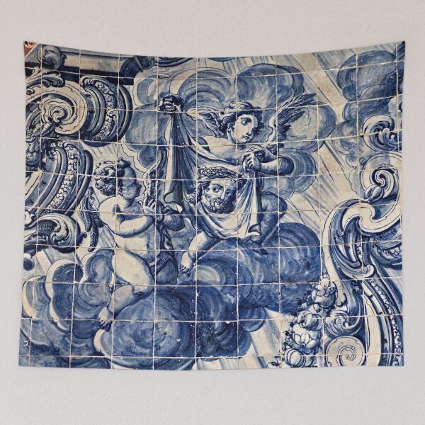 Item preview, Angels Jesus Shroud Portuguese Antique Tile Panel designed and sold by worldways.
