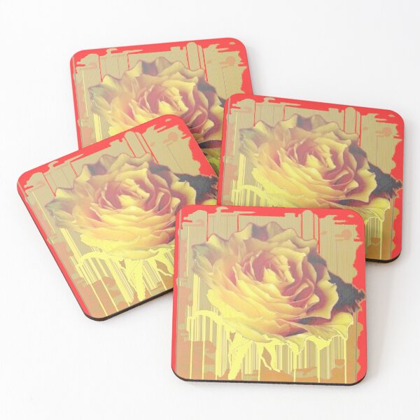 Item preview, YELLOW ROSE OF TEXAS IN RED MODERN ART STYLE designed and sold by sharlesart.