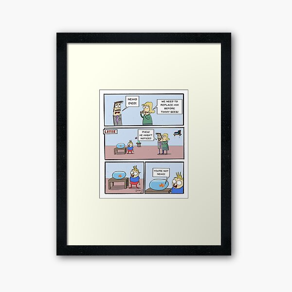 Replacing Nemo Webcomic Framed Art Print