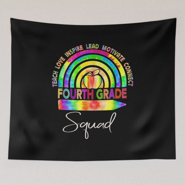 Item preview, 4th Fourth Grade Teacher Squad Tie Dye Rainbow designed and sold by kossbus91.