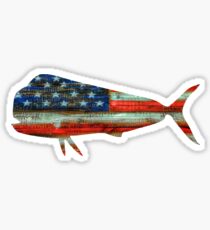 Mahi Mahi USA Merica Dolphin Sticker