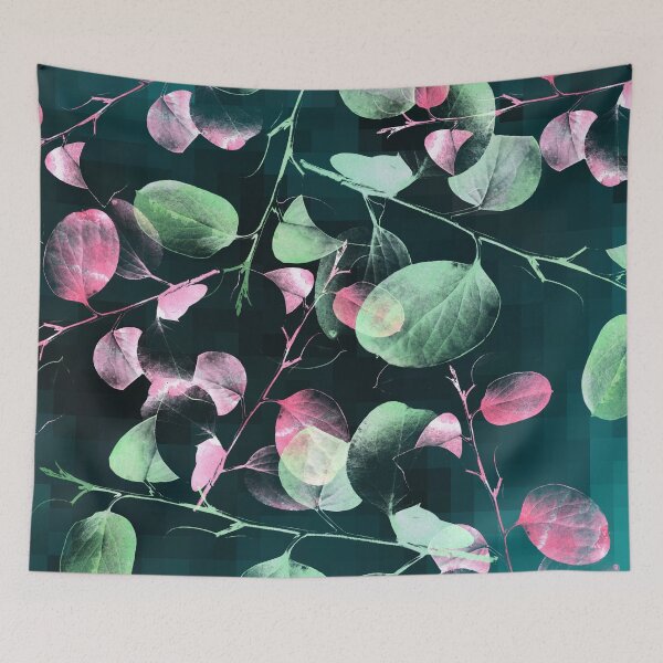 Item preview, Modern Green and Pink Leaves designed and sold by danaestudio.