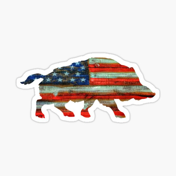 Wild Boar Pig USA Merica Sticker