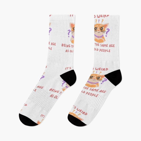 Item preview, Its weird being the same age as old people - Funny, cute cat, witty, birthday gifts designed and sold by Teetee94.