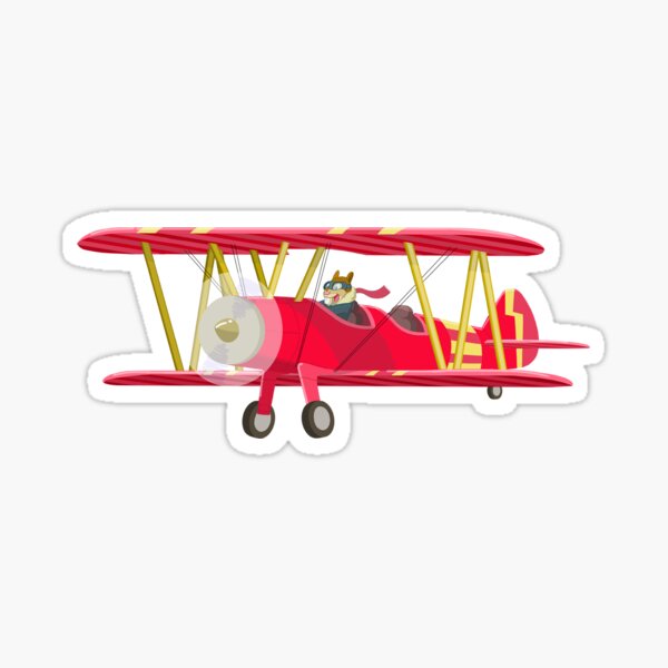 Big City Vehicles - Squirrel Pilot Flying Airplane Sticker