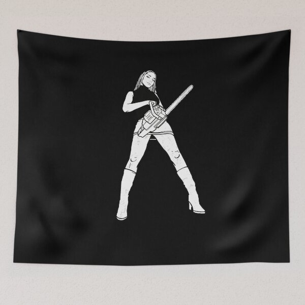 Item preview, Chainsaw Black Girl Punk Goth Horror Fan Occult designed and sold by PinkyTree.