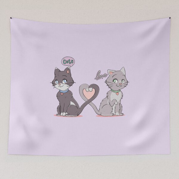 Item preview, lover cute cat couple art stickers ,cats lover ,kitty cats gifts designed and sold by Havic  Tees.