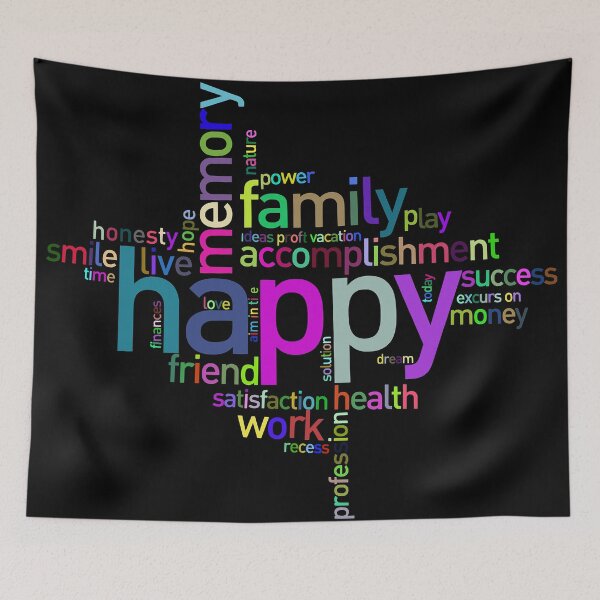 Item preview, Happy wordart, satisfaction, health, accomplishment, motivation, success, hope, self help designed and sold by Nostrathomas66.