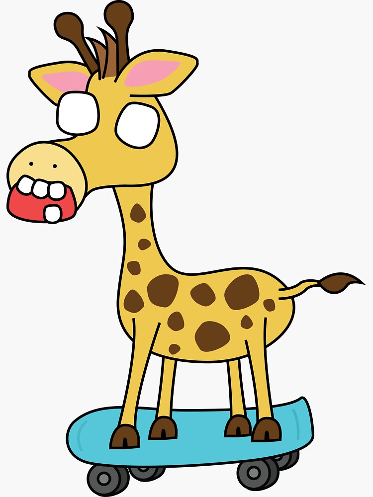 zombie giraffe on a skateboard by shortstack