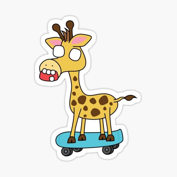 zombie giraffe on a skateboard Sticker
