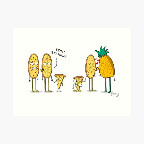 Pineapple Pizza Comic Art Print