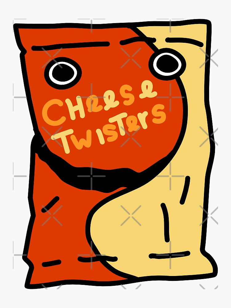 "happy chips cheese twisters" Sticker for Sale by pauloss Redbubble