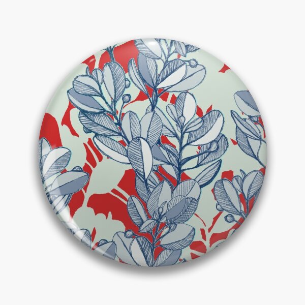 Item preview, Leaf and Berry Sketch Pattern in Red and Blue designed and sold by micklyn.