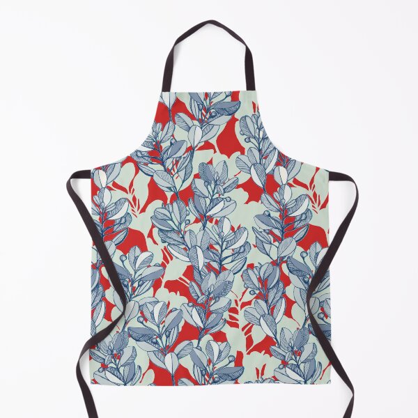 Item preview, Leaf and Berry Sketch Pattern in Red and Blue designed and sold by micklyn.