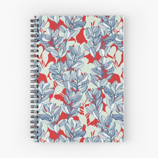 Item preview, Leaf and Berry Sketch Pattern in Red and Blue designed and sold by micklyn.